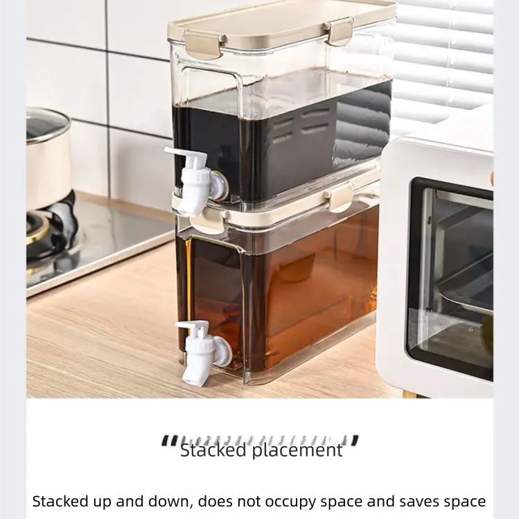 Large Capacity Cold Water Dispenser with Faucet – 22.5×16.5×11.2cm Rectangular Beverage Container for Home Use Wholesale Hub