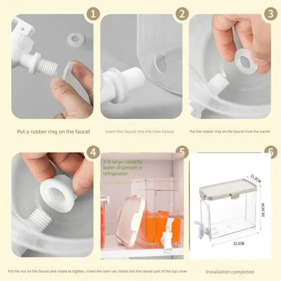 Large Capacity Cold Water Dispenser with Faucet – 22.5×16.5×11.2cm Rectangular Beverage Container for Home Use Wholesale Hub