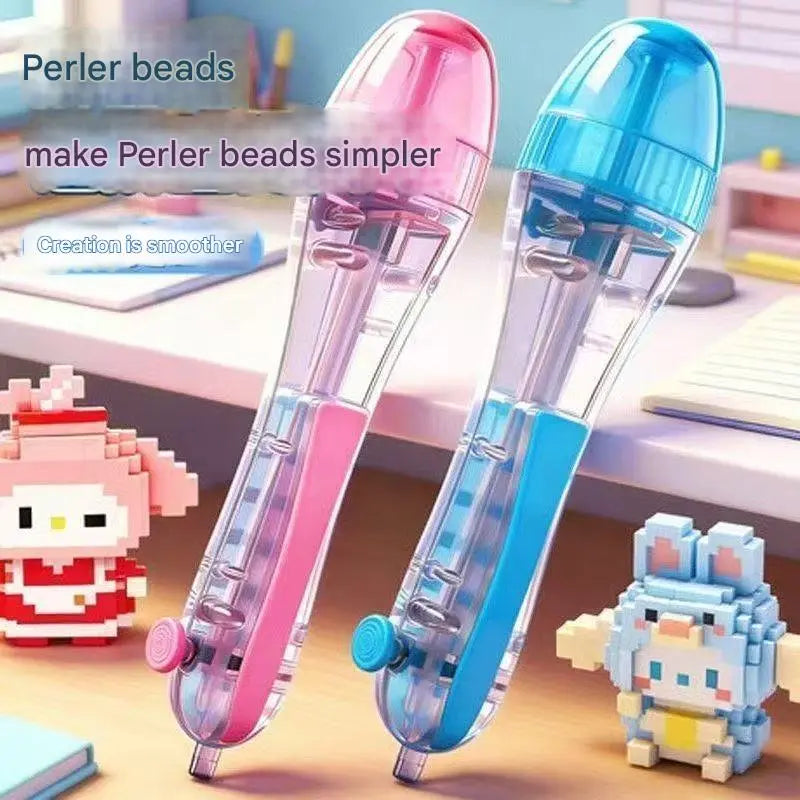 Pink and blue 2-piece set Press-Release Bead Pen for 2.6mm Pixel Art – DIY Craft Tool for Hama Beads and Fuse Beads Projects (Beads Not Included) Wholesale Hub