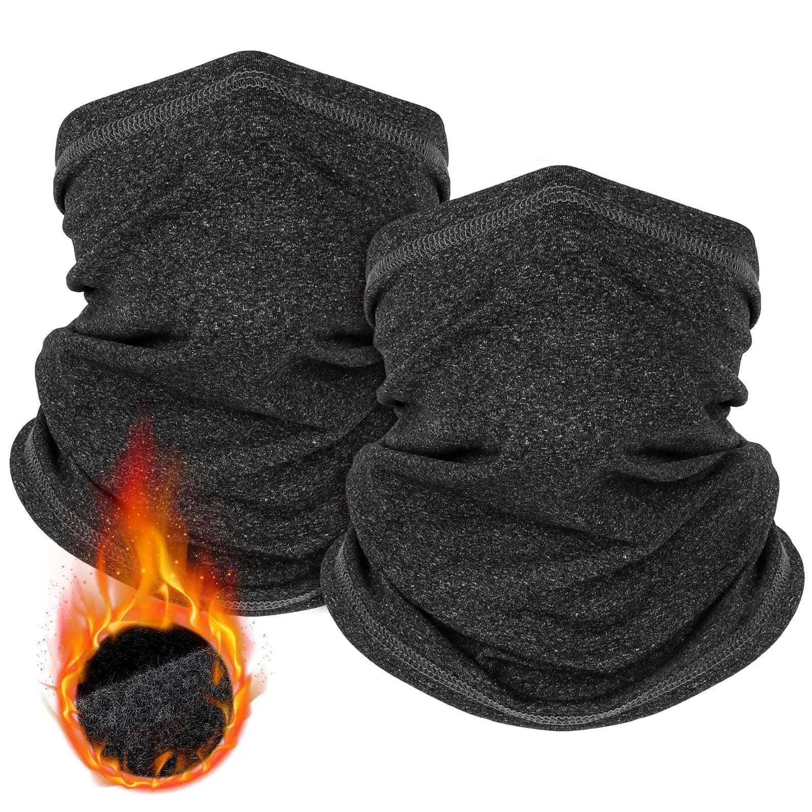 Black and gray Multi-Functional Thermal Neck Gaiter – Windproof, Stretchable Face & Head Cover for Skiing, Cycling, Hiking and Outdoor Activities Wholesale Hub