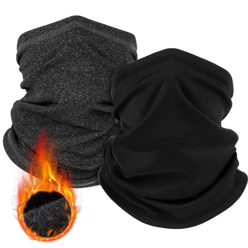 2-Pack Thermal Neck Gaiters – One in Heathered Charcoal Grey, One in Solid Black | Multi-Use Face & Head Cover for Cold-Weather Activities Wholesale Hub