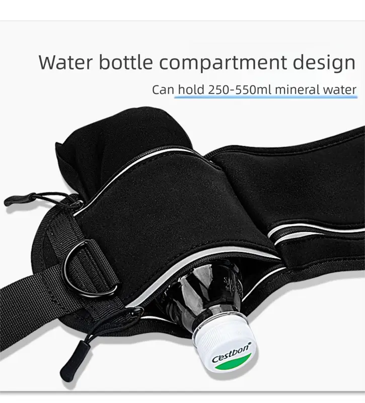 Blue Shock-Absorbing Running & Dog Walking Belt – Integrated Waist Pack with Retractable Traction Rope and Ergonomic Support Wholesale Hub