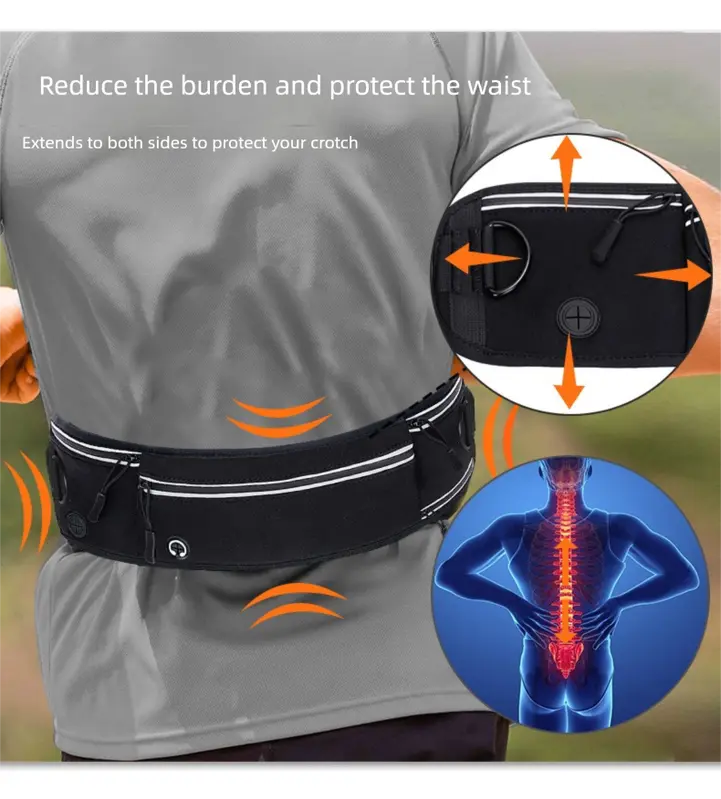 Blue Shock-Absorbing Running & Dog Walking Belt – Integrated Waist Pack with Retractable Traction Rope and Ergonomic Support Wholesale Hub