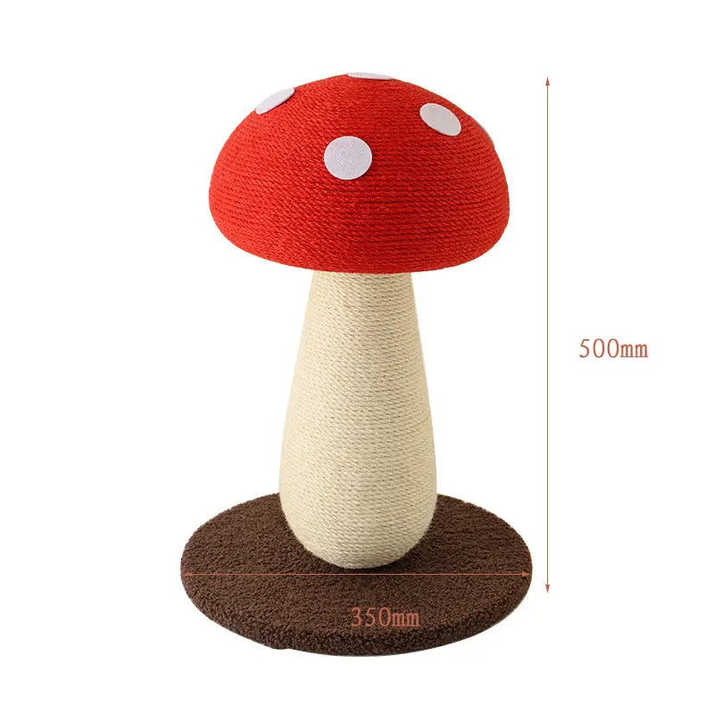 Red Mushroom Cat Tree with Sisal Scratching Post - Large Vertical Cat Climber, Durable Scratch-Resistant Design with Hanging Toys, Stylish Home Decor for Indoor Cats(500mm*350mm) Wholesale Hub