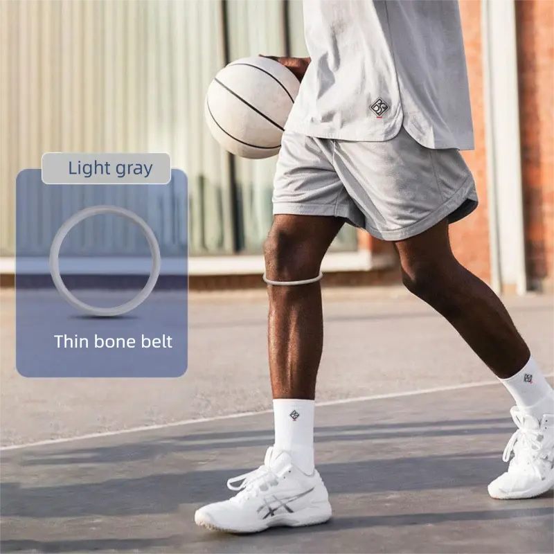 5 Pairs Grey Patellar Tendon Silicone Stabilizer Knee Straps for Running and Basketball, Breathable Elastic Support Bands for Local Active Individuals Wholesale Hub