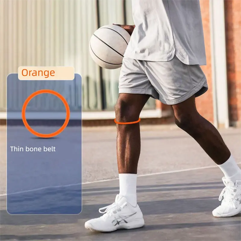 5 Pairs Orange Patellar Tendon Silicone Stabilizer Knee Straps for Running and Basketball, Breathable Elastic Support Bands for Local Active Individuals Wholesale Hub