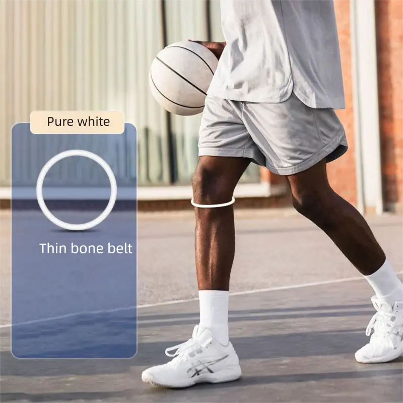 5 Pairs White Patellar Tendon Silicone Stabilizer Knee Straps for Running and Basketball, Breathable Elastic Support Bands for Local Active Individuals Wholesale Hub