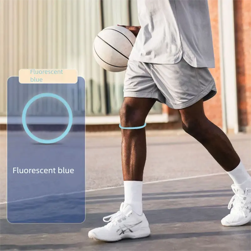 5 Pairs Light blue Patellar Tendon Silicone Stabilizer Knee Straps for Running and Basketball, Breathable Elastic Support Bands for Local Active Individuals Wholesale Hub