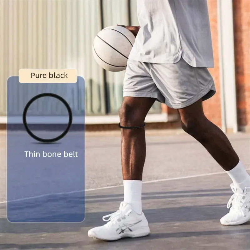 5 Pairs Black Patellar Tendon Silicone Stabilizer Knee Straps for Running and Basketball, Breathable Elastic Support Bands for Local Active Individuals Wholesale Hub