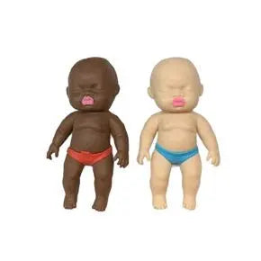 2 Pack 13cm Natasha Squeeze Dolls Black and White Mini Slow Rebound TPR Sand Filled Stress Relief Toys with Random Underwear Color for Local Home Fun Wholesale Hub