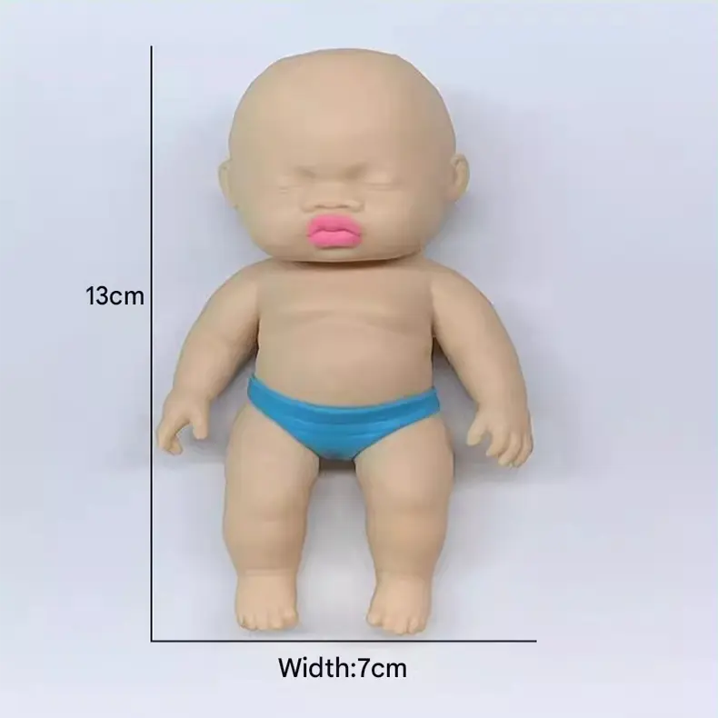 2 Pack 13cm Natasha Squeeze Dolls Black and White Mini Slow Rebound TPR Sand Filled Stress Relief Toys with Random Underwear Color for Local Home Fun Wholesale Hub
