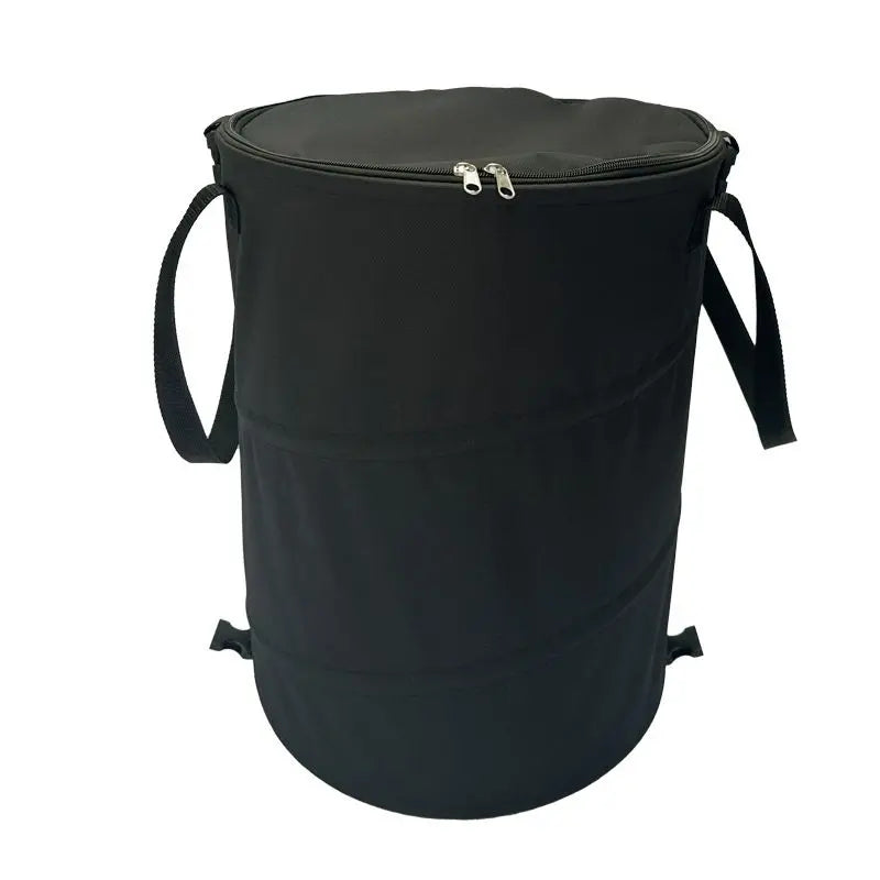 Black Foldable Camping Trash Can with Lid - Large Capacity Heavy Duty Pop Up Rubbish Bin - Portable Storage Bag for Caravan, Picnic, Gardening and Outdoor Adventures - Space Saving Design(Size: S) Wholesale Hub