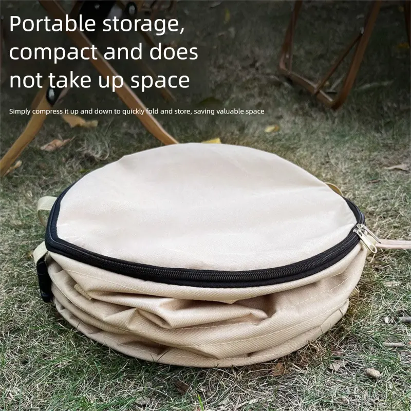 Black Foldable Camping Trash Can with Lid - Large Capacity Heavy Duty Pop Up Rubbish Bin - Portable Storage Bag for Caravan, Picnic, Gardening and Outdoor Adventures - Space Saving Design(Size: S) Wholesale Hub
