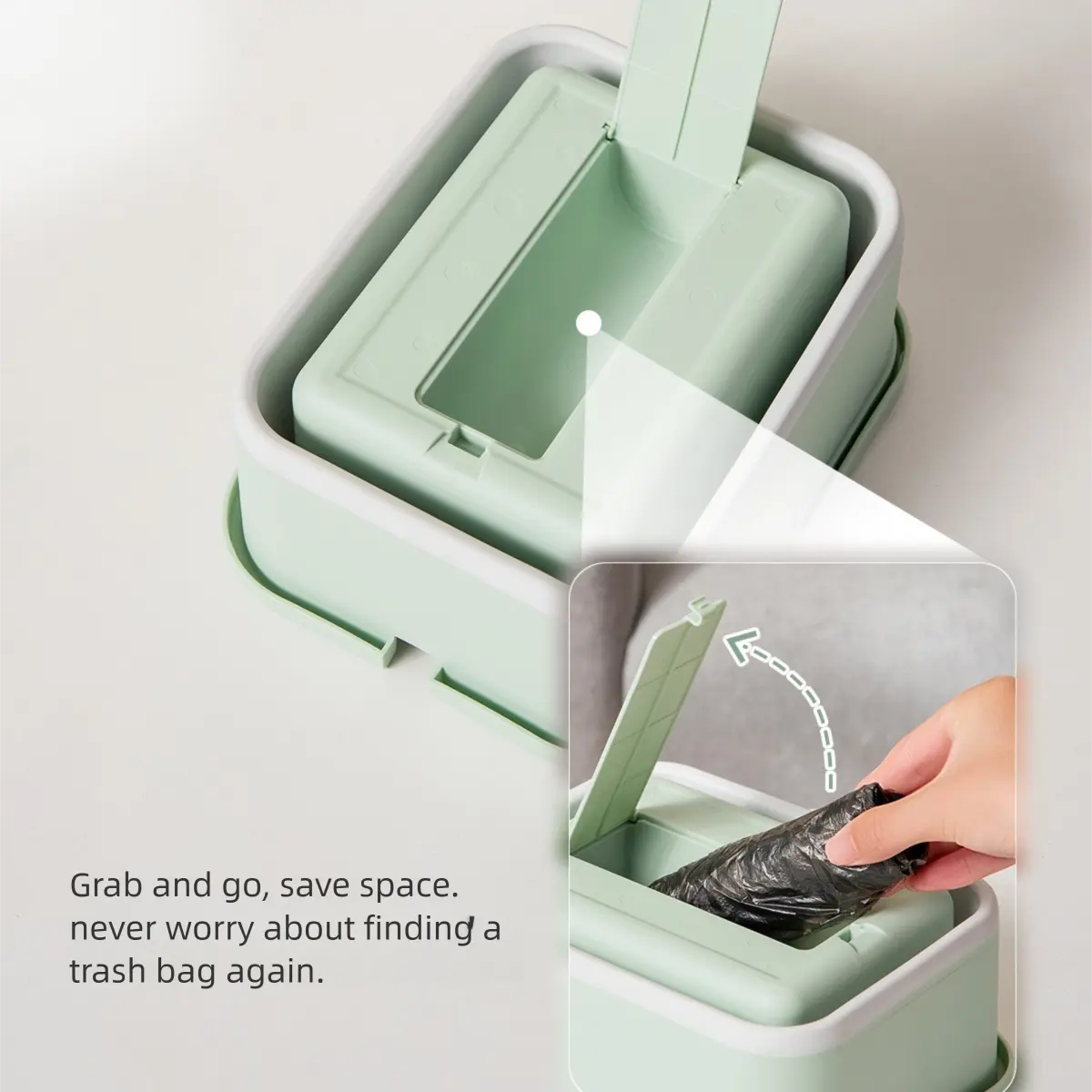 Light green Foldable Car Trash Can and Multi-Functional Storage Bin - Includes 5 Rolls of Bags - Leak-Proof Waterproof Design for Road Trips, Camping and Daily Commuting - Space Saving Portable Organiser(large) Wholesale Hub