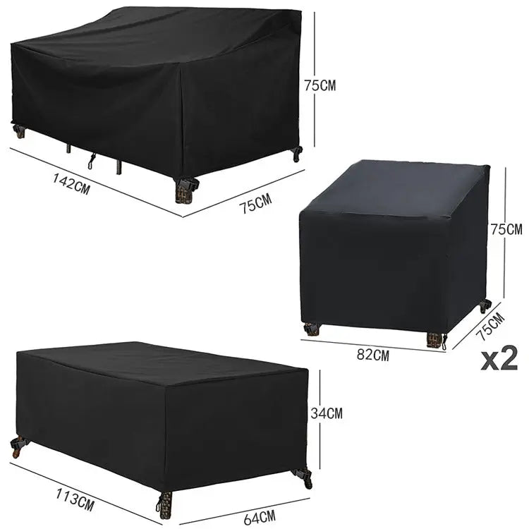 4PCS Large Outdoor Dustproof Furniture Cover Set with Zippered Bag (M Size) - Waterproof and UV-Resistant Garden Sofa, Desk & Chair Protectors Wholesale Hub