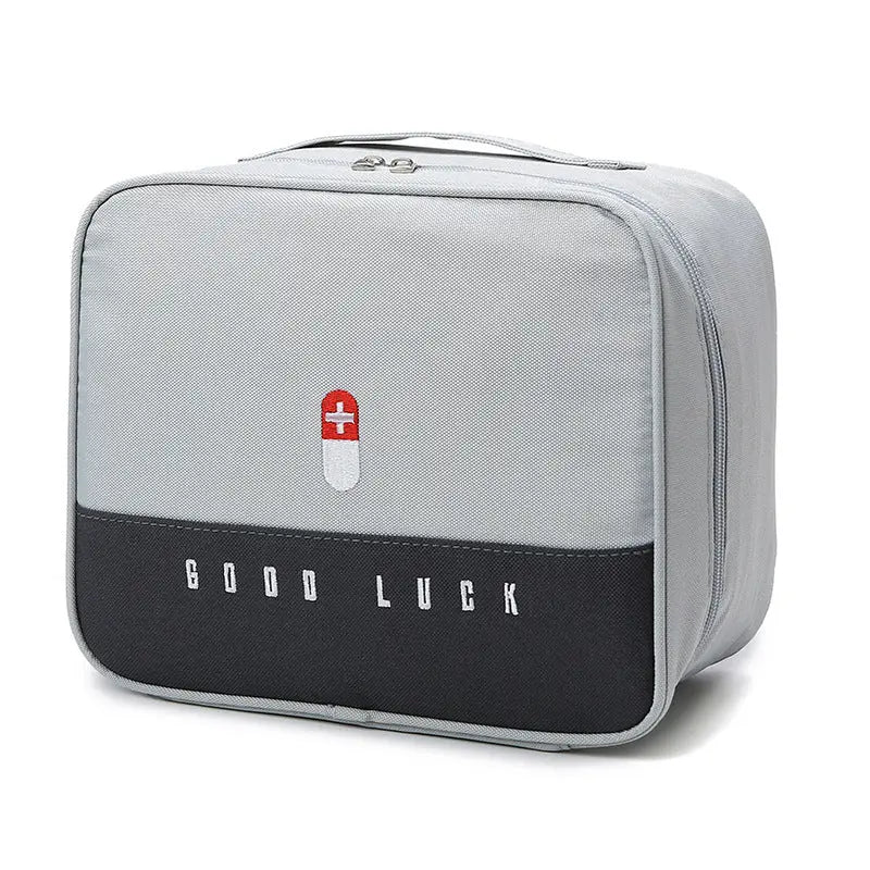 Grey Large Capacity Empty First Aid Kit 25 x 14 x 20 CM - Durable Oxford Cloth Emergency Medical Storage Bag for Home Car Camping Travel Wholesale Hub