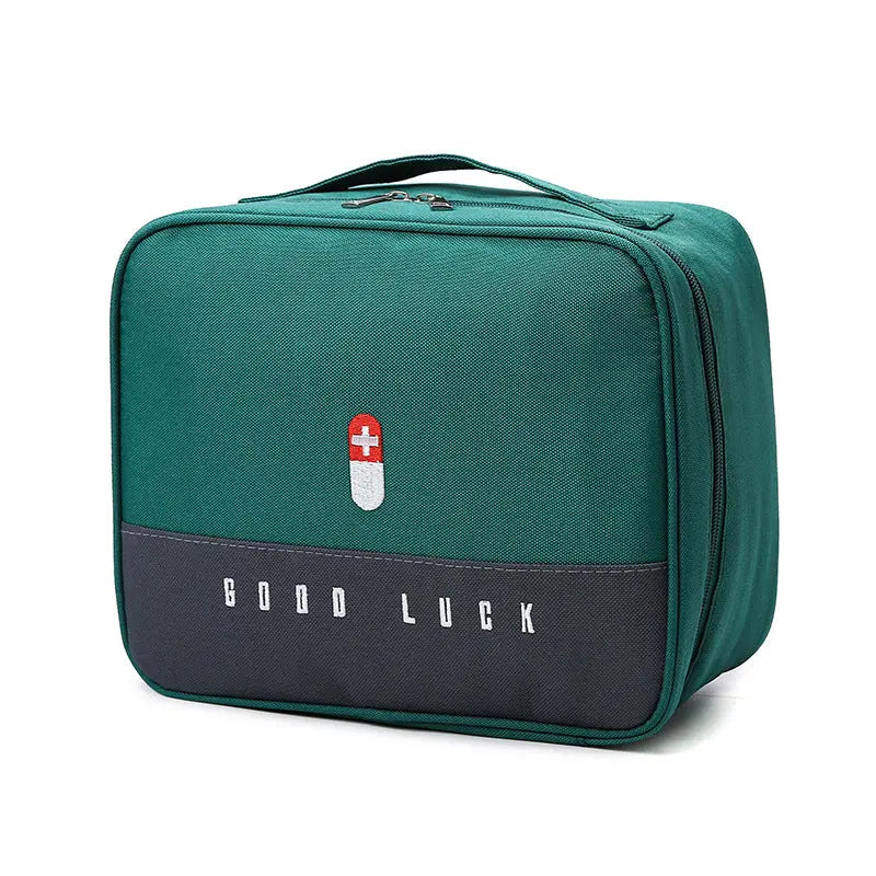 Green Large Capacity Empty First Aid Kit 25 x 14 x 20 CM - Durable Oxford Cloth Emergency Medical Storage Bag for Home Car Camping Travel Wholesale Hub