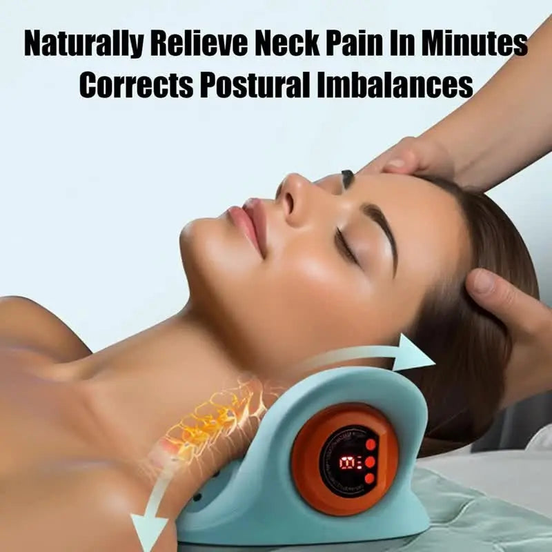 Intelligent Cervical Traction Pillow with Heat Compression & Magnetic Therapy - Red Light Therapy & EMS Pulse Dual-Angle Neck Massager Wholesale Hub