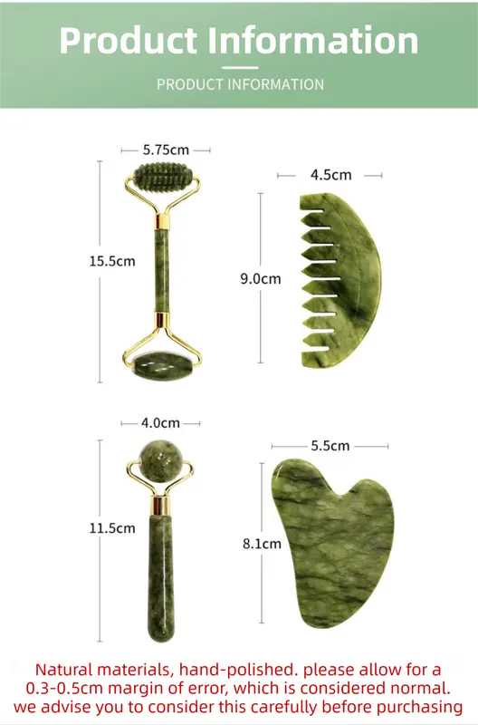 4-in-1 Natural Xiuyan Jade Facial Roller and Gua Sha Set for Face and Body Massage Wholesale Hub