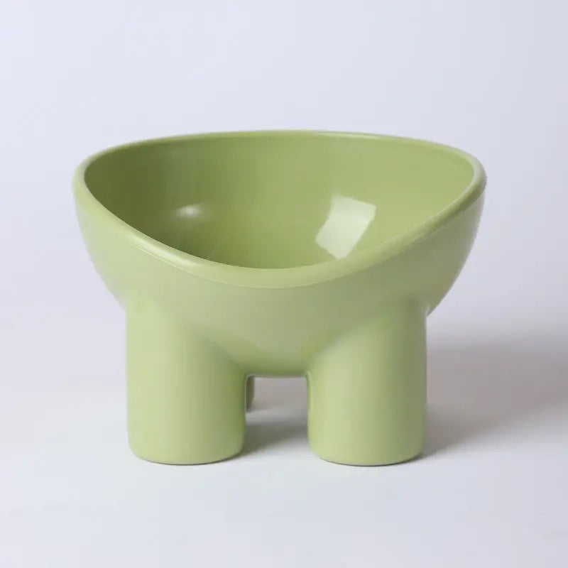 2-Pack Macaron Green Elevated Pet Bowls with Anti-Tip 4-Leg Base - Ergonomic Tilted Neck Protection Cat Food & Water Bowls Wholesale Hub