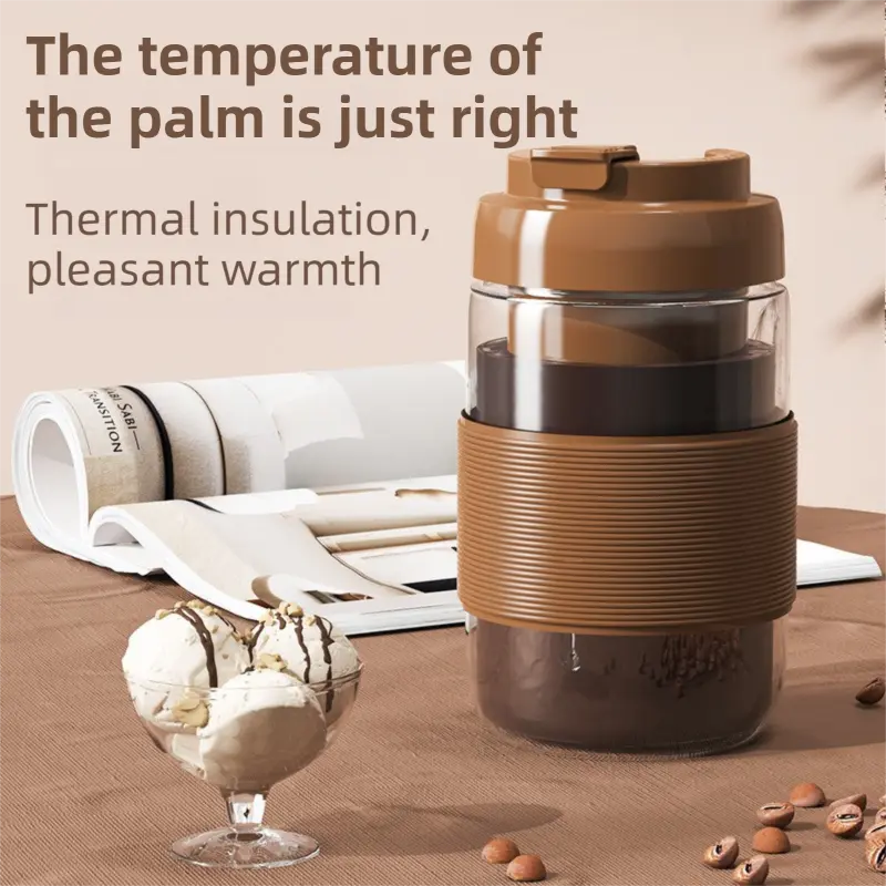 Portable Electric Coffee Bean Grinding Cup & Juicer with Safe Hidden Stainless Steel Blades - 420ML USB Rechargeable Travel Brewer Wholesale Hub