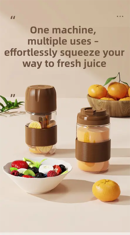 Portable Electric Coffee Bean Grinding Cup & Juicer with Safe Hidden Stainless Steel Blades - 420ML USB Rechargeable Travel Brewer Wholesale Hub