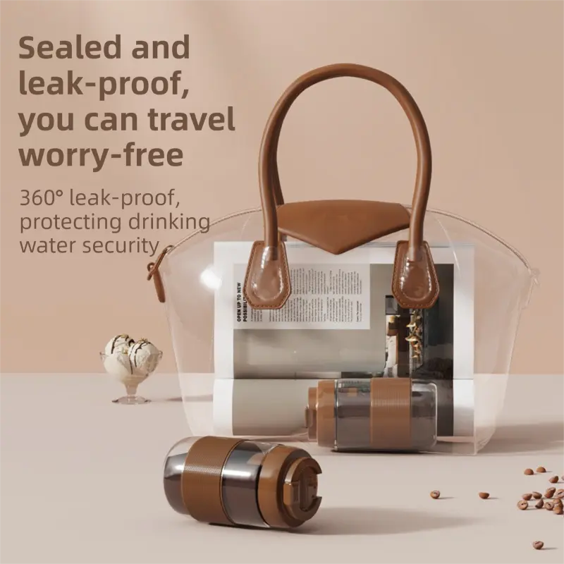 Portable Electric Coffee Bean Grinding Cup & Juicer with Safe Hidden Stainless Steel Blades - 420ML USB Rechargeable Travel Brewer Wholesale Hub