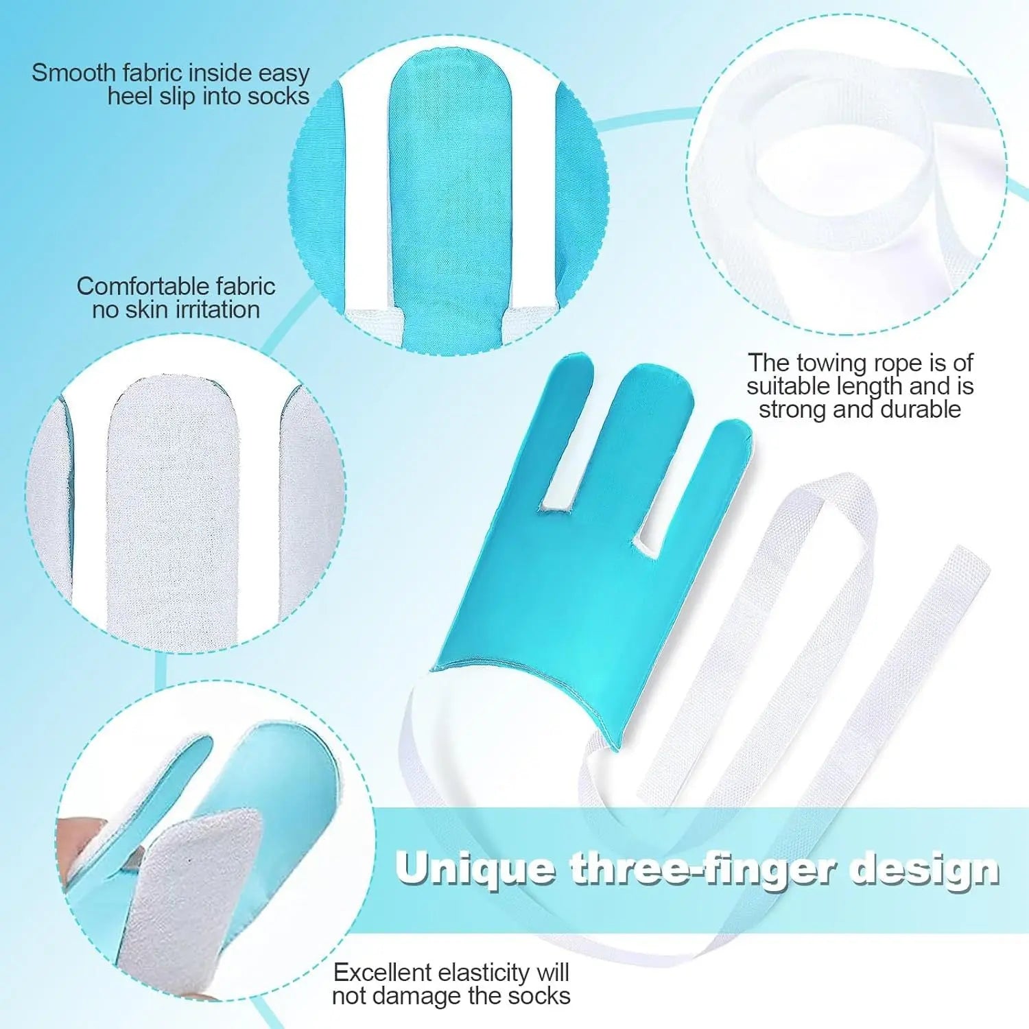 Independent Living Three-Finger Sock Aid with Long Cords- Easy-On Sock Mobility Aid for Seniors & Limited Mobility Wholesale Hub