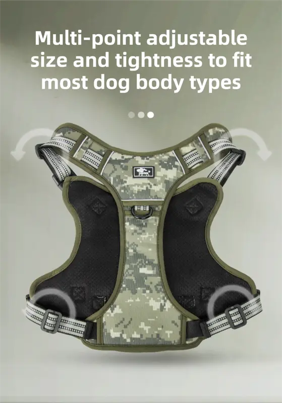 3-Piece Black Tactical Dog Harness Set (S Size) - Heavy Duty No-Pull Vest with Detachable Tactical Pouch & Climbing Rope Leash Wholesale Hub