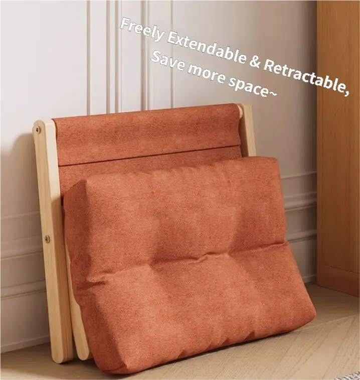 Brown Foldable Ottoman & Padded Footstool with Velcro Stability - Cotton Linen Portable Office Leg Rest & Entryway Shoe Stool Wholesale Hub