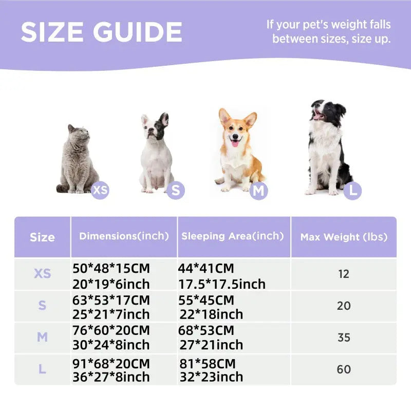 91x68x20 CM Cute Square Plush Pet Bed with Removable Cover & 5 Bolsters Support - Blue Sky and White Clouds Machine Washable Calming Dog & Cat Sofa Wholesale Hub