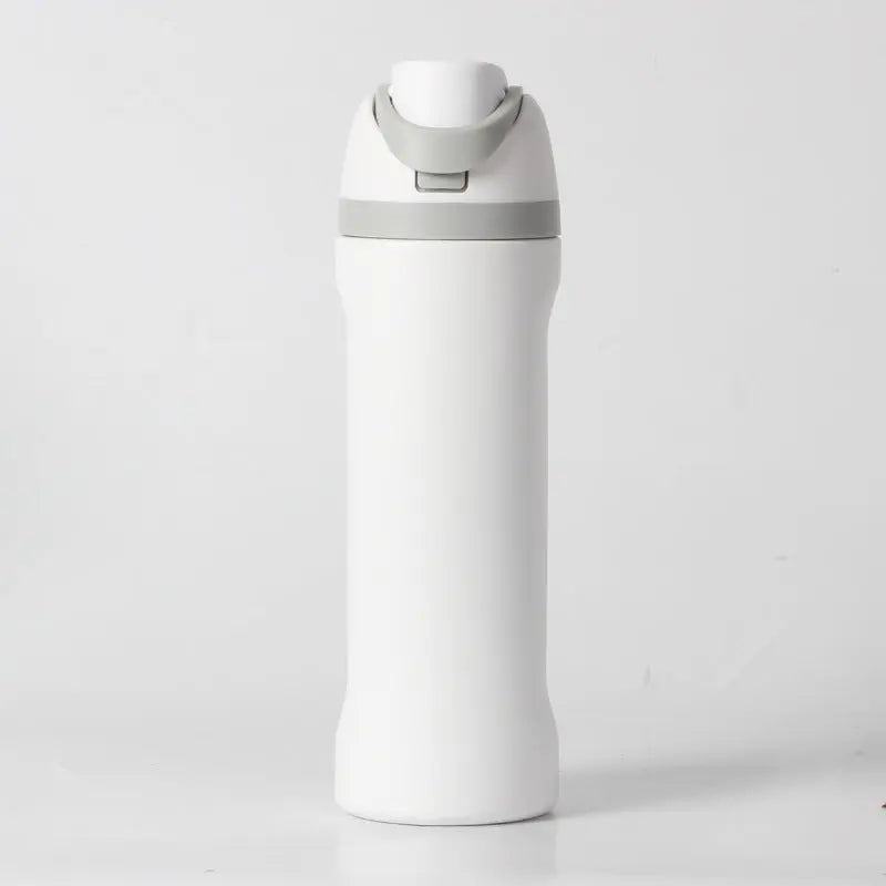 24oz White Large Thermal Water Bottle with Dual-Sipping Lid & Built-in Straw - Leak-Proof 304 Stainless Steel Outdoor Sports Flask Wholesale Hub