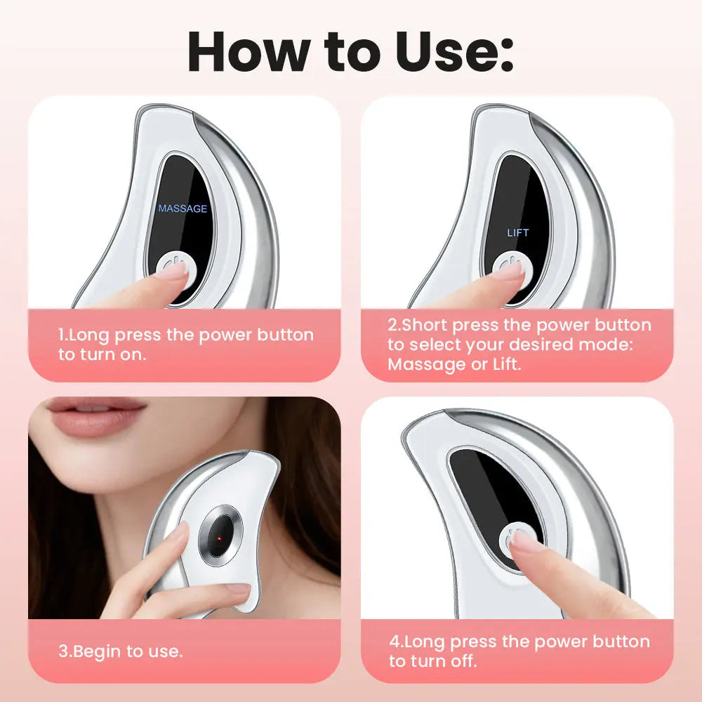 Portable Smart LCD Electric Gua Sha Face Massager - 45°C Constant Hot Compresss & Dual Mode Vibration Facial Lifting Beauty Device Wholesale Hub