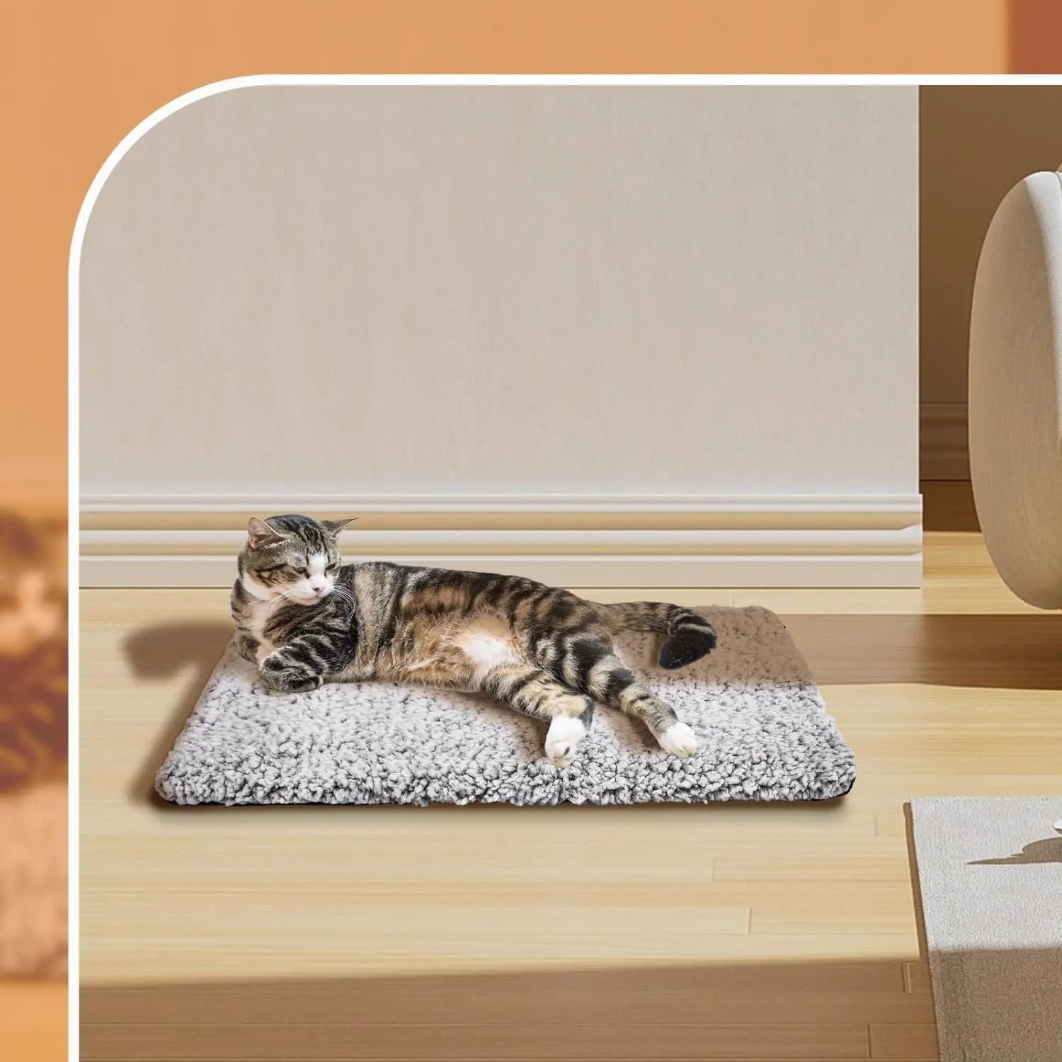 70 x 115 CM Self-Warming Thermal Pet Fluffy Mat with Machine Washable & Removable Zippered Cover - Waterproof Soft Cotton Fleece Bed for Dogs & Cats Wholesale Hub
