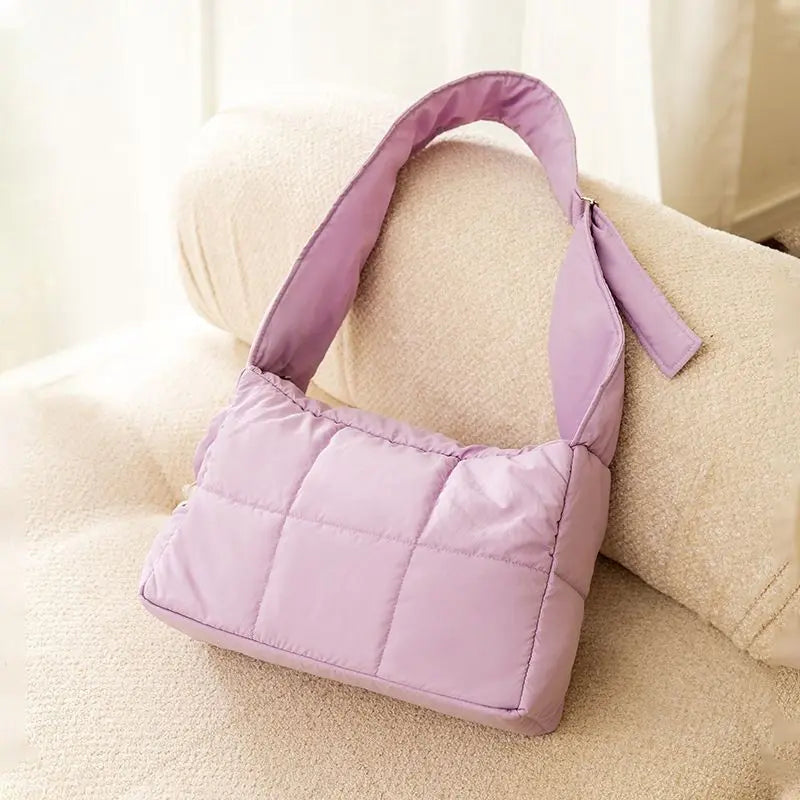 Purple Foldable Insulated Quilted Pet Shoulder Bag with Adjustable Peep Hole & Safety Buckle - Thickened Warm Travel Tote for Small Dogs & Cats Within 5.7KG Wholesale Hub
