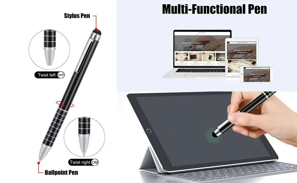 7-Piece Blue Business A7 Pocket Notebook Set - Premium PU Leather Memo Pad, 5 Memo Replacement Refills & 2-in-1 Metal Stylus Pen Wholesale Hub