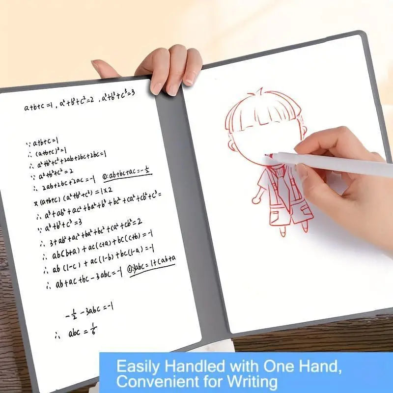 Pink A4 PU Leather Whiteboard Notebook with 3-Color Pens, Eraser & Cloth - Reusable Eco-Friendly Desktop Memo Pad & Handheld Writing Tablet Wholesale Hub