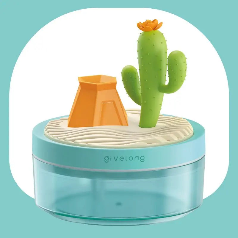 Cactus Green USB Portable Bionic Landscape Humidifier and Creative Potted Plant Air Diffuser - 7-Color Night Light & 2-Mode Mist Timer Wholesale Hub