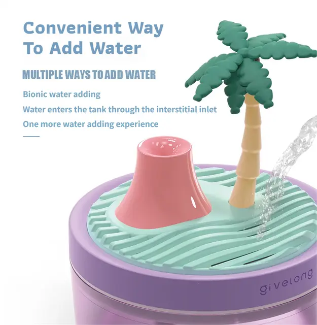 Cactus & Pine Tree USB Portable Bionic Landscape Humidifier and Creative Potted Plant Air Diffuser - 7-Color Night Light & 2-Mode Mist Timer Wholesale Hub