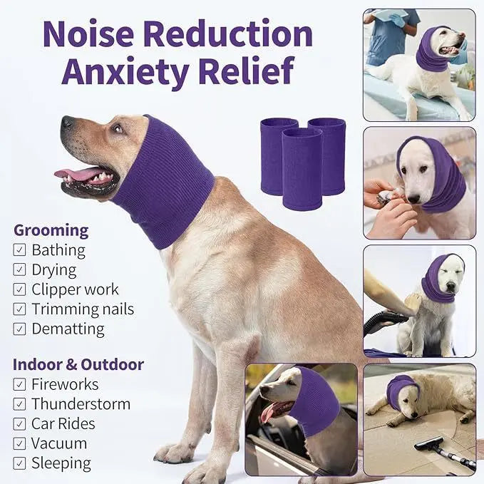 3-Pack Blue Instant Calming Dog Warm Hoods and Ear Covers (L Size) - Anxiety Relief Noise Reduction & Grooming Support, Breathable Full-Head Protection Wholesale Hub