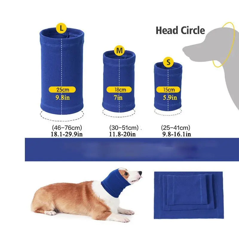 3-Pack Grey Instant Calming Dog Warm Hoods and Ear Covers (L Size) - Anxiety Relief Noise Reduction & Grooming Support, Breathable Full-Head Protection Wholesale Hub