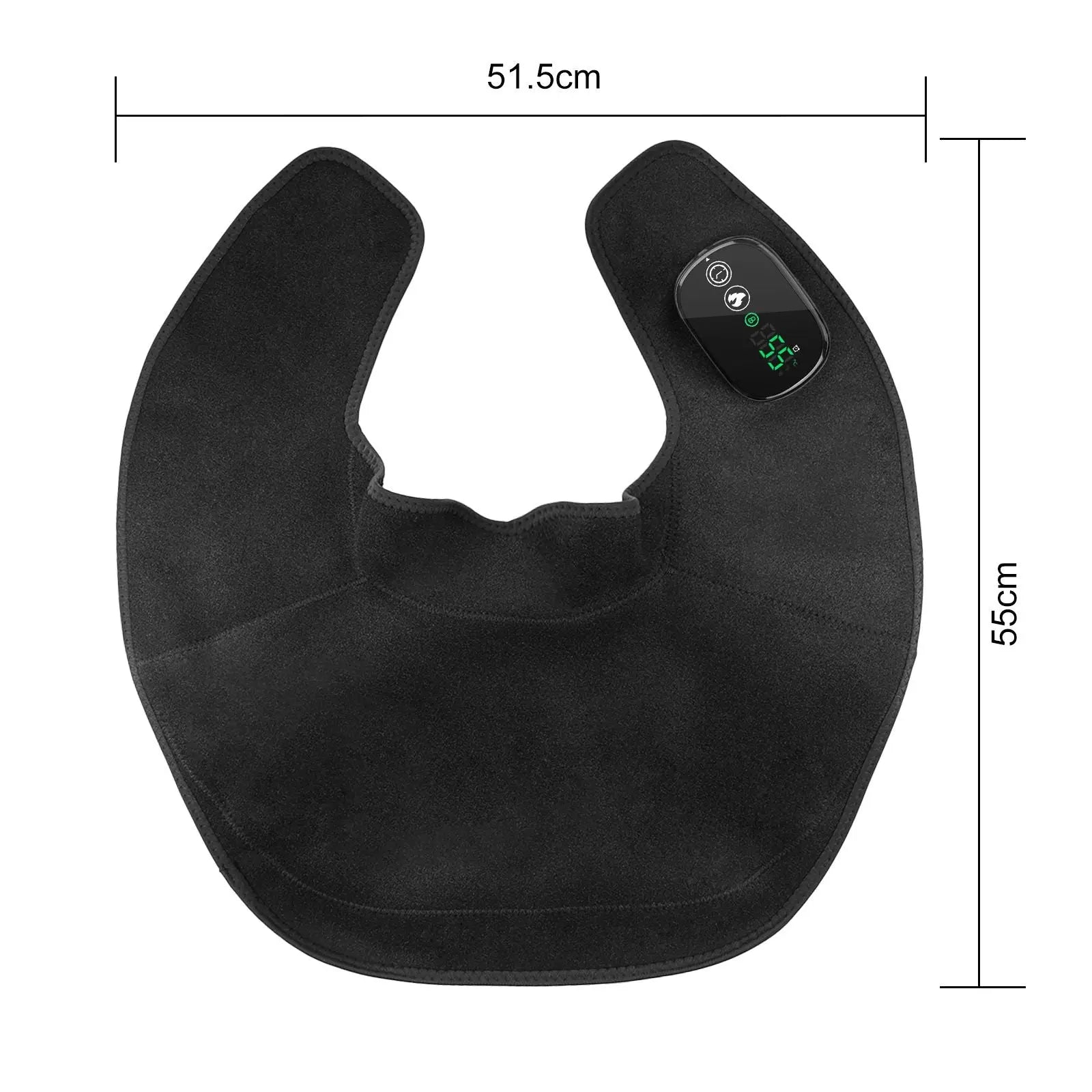 Black Wireless Large Coverage Heated Shoulder & Neck Wrap - TypeC Rechargeable Thermal Therapy Shawl with 4 Temp Levels & 5 Timers Wholesale Hub