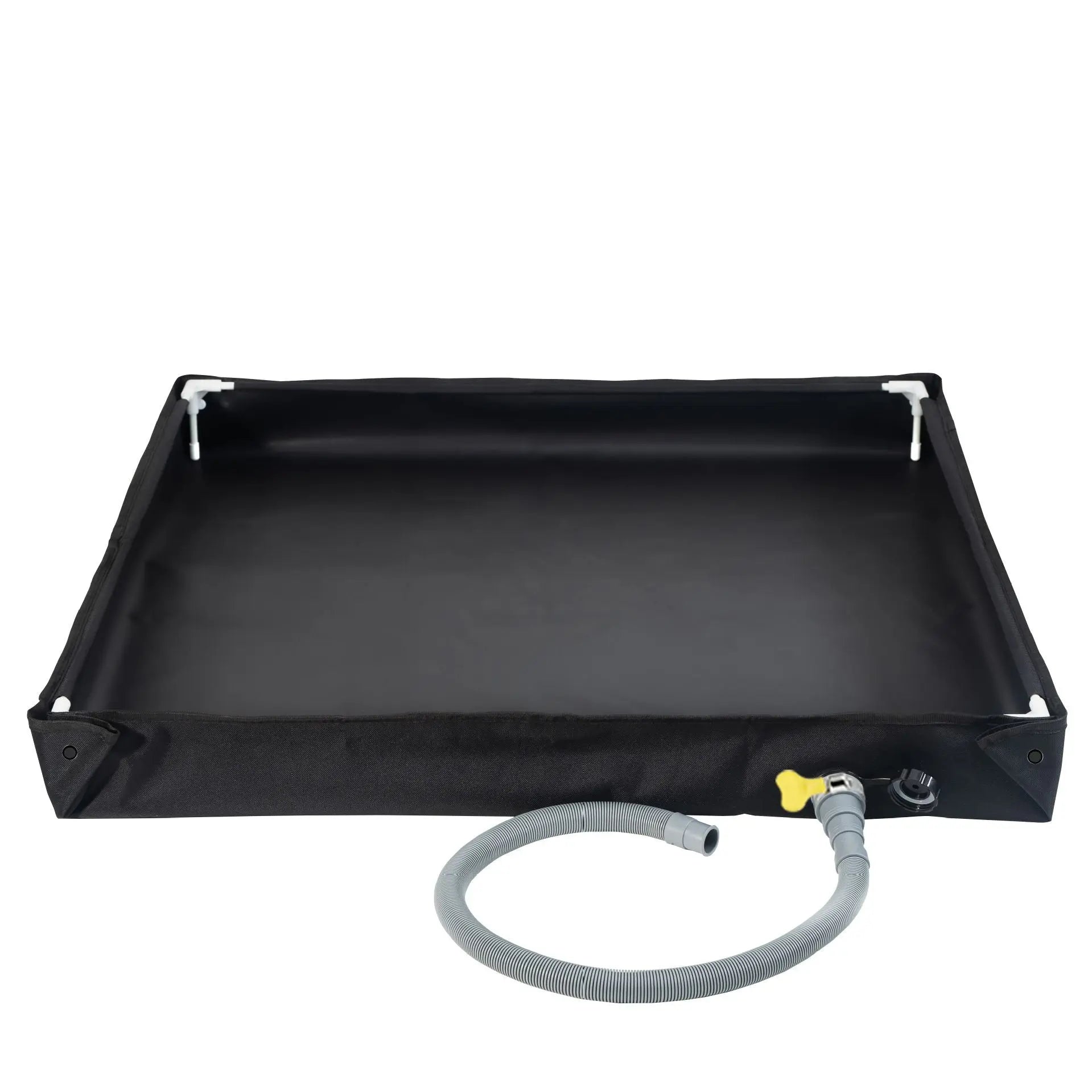 80x80x10CM Black Portable Outdoor Shower Tray & Versatile Collapsible Water Basin - Reinforced Support and Drainage System- Leak-proof Oxford Large Base for Camping, Beach & Garden Wholesale Hub