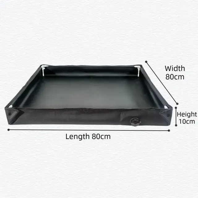 80x80x10CM Green Portable Outdoor Shower Tray & Versatile Collapsible Water Basin - Reinforced Support and Drainage System- Leak-proof Oxford Large Base for Camping, Beach & Garden Wholesale Hub