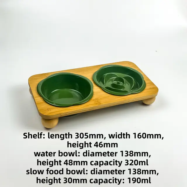 Pink Ceramic Floral Cat Slow Feeder(190ML) & Water Bowl(320ML) Set - Dishwasher Safe Pet Dual Dining Kit with Neck-Friendly Elevated Stand Wholesale Hub