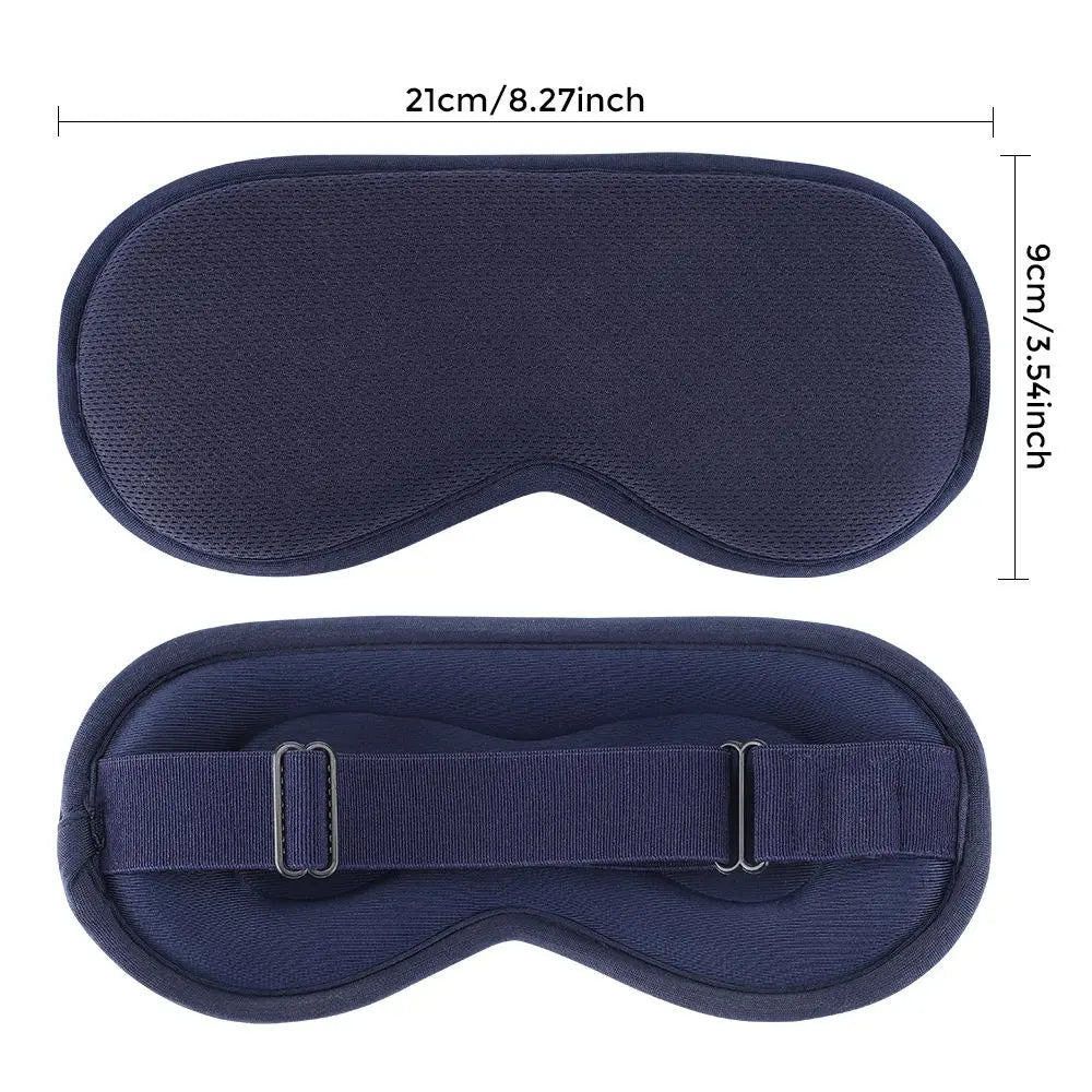 Dark Blue 3D Surround Heated Eye Massager with 1.2M USB-C Digital Display Controller Cable, 3 Heat and 6 Vibration Modes - Portable Total Blackout Sleep Mask for Travel Office Dark Circles & Eye Fatigue Wholesale Hub