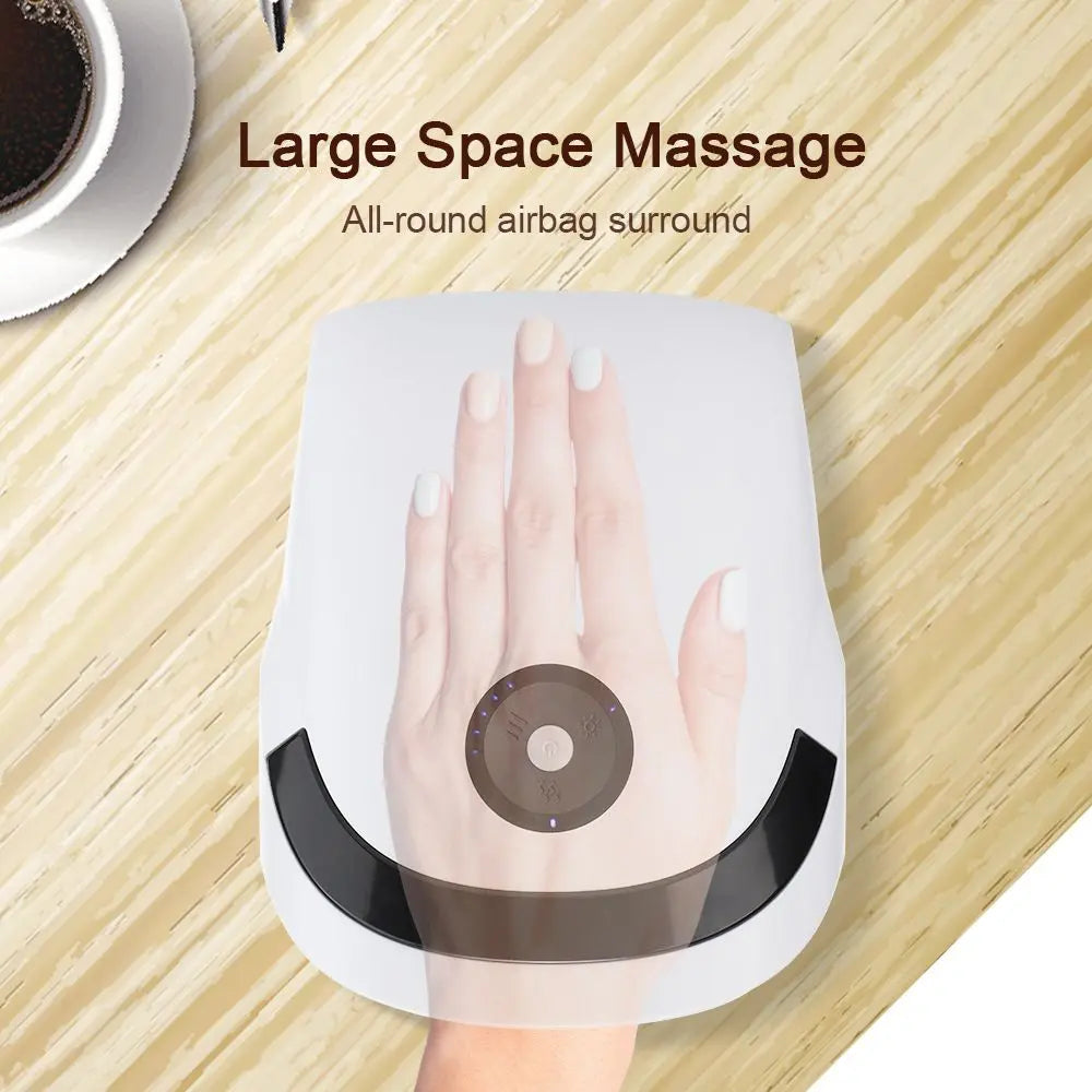 White Portable Electric Hand Massager - USB-C Rechargeable, Airbag Compression, Graphene 42℃ Constant Heating & 5 Levels Intensity for Everyday Use and Arthritis Carpal Tunnel Relief Wholesale Hub