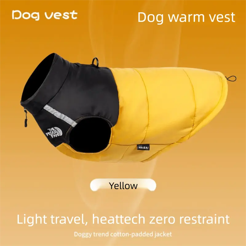 2-Pack (Pink + Yellow) —L Size — Warm, Thickened Winter Dog Coat / Pet Clothing — Waterproof Winter Dog Vest — Reflective Safety Design (Leash Compatible) Wholesale Hub