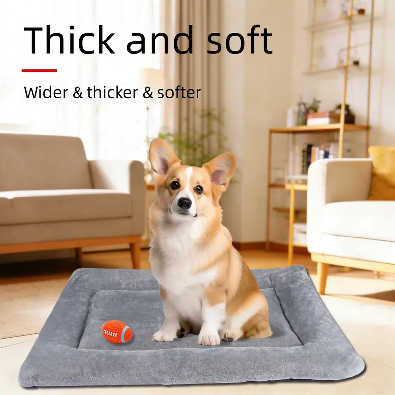 Grey L size Plush Flannel Pet Bed with Removable Sponge - Waterproof, Extra Wide & Thickened, Soft Four Seasons Pet Sleeping Mat for Dogs and Cats Wholesale Hub