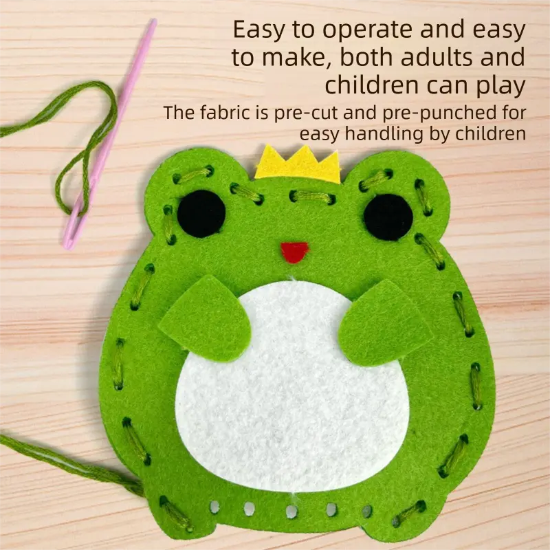 Kids Sewing Craft Kit - DIY Felt Plush Animal Toys Set with 6 Cute Characters, Safe Plastic Needles, Pre-Cut Materials - Creative Hand Stitching Activity for Boys Girls Ages 6+ - Perfect Birthday Gift【Color box packaging】 Wholesale Hub